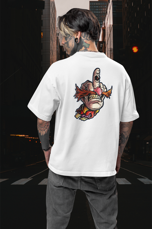 FY HAND SURREAL REBEL Streetwear Backprint - T-shirt unisexe oversize bio Freestyler adultes SH