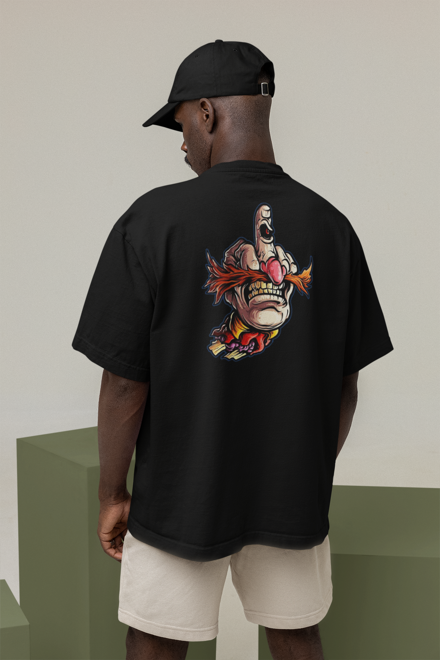 FY HAND SURREAL REBEL Streetwear Backprint - T-shirt unisexe oversize bio Freestyler adultes SH