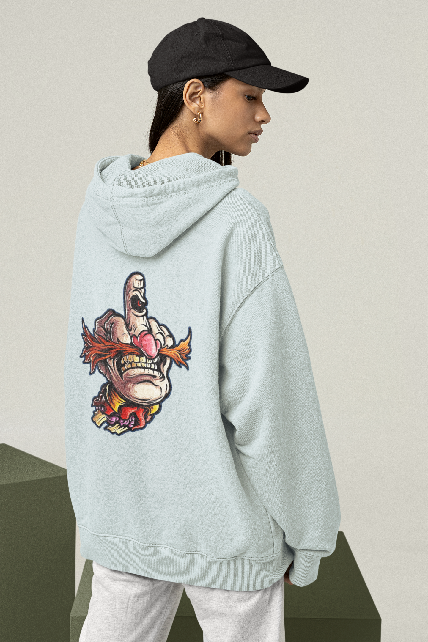 FY HAND SURREAL REBEL Streetwear - Slammer Bio Oversized Unisex Hoodie Adulto SH
