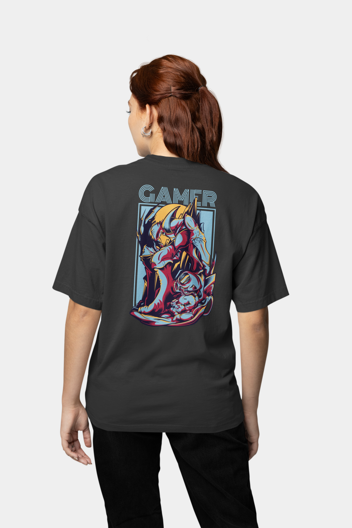 GAMER Warrior Streetwear Backprint - Camiseta Bio Oversized Unisex Adulto Freestyler SH