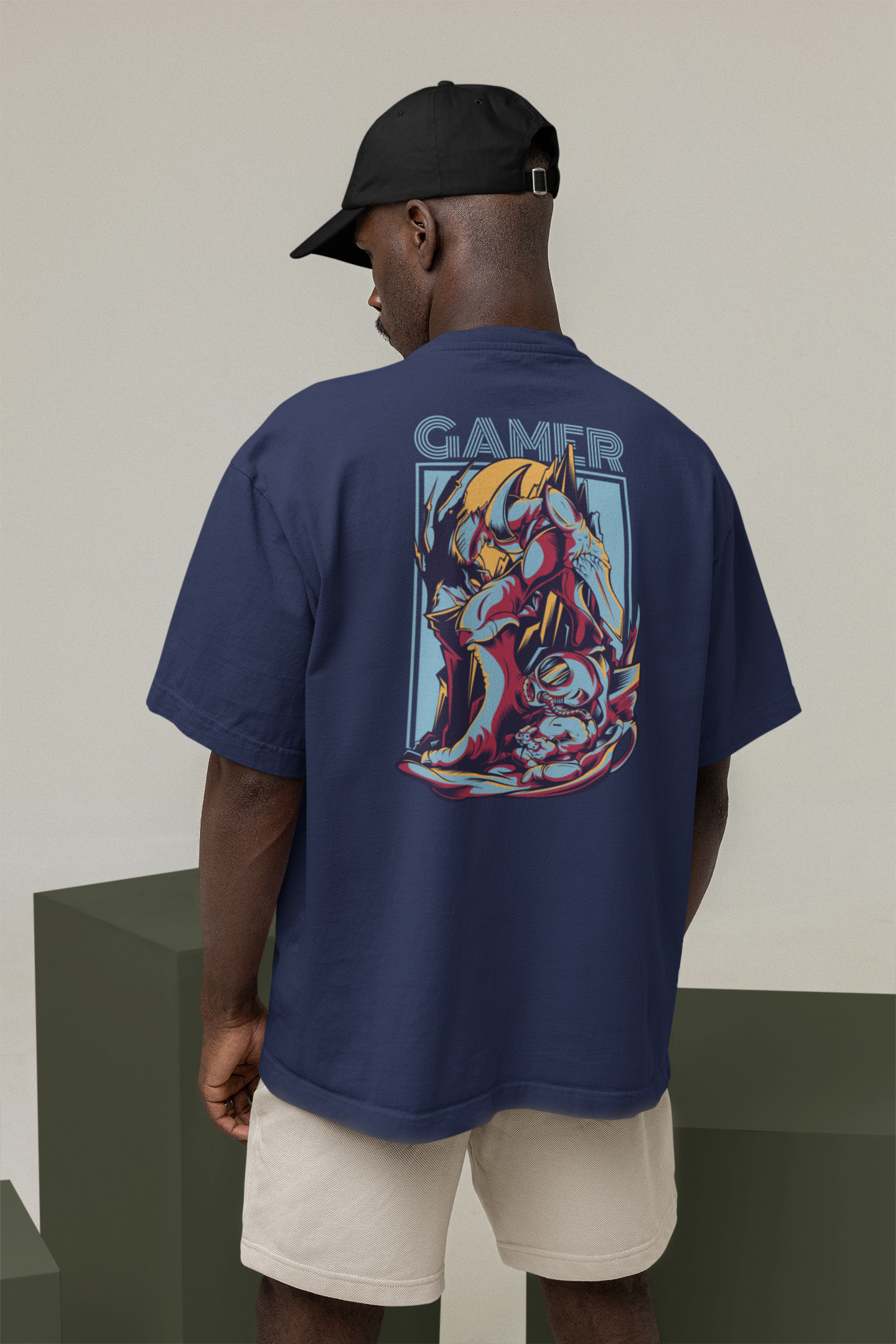 GAMER Warrior Streetwear Backprint - Camiseta Bio Oversized Unisex Adulto Freestyler SH