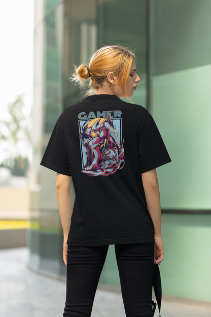 GAMER Warrior Streetwear Backprint - Camiseta Bio Oversized Unisex Adulto Freestyler SH