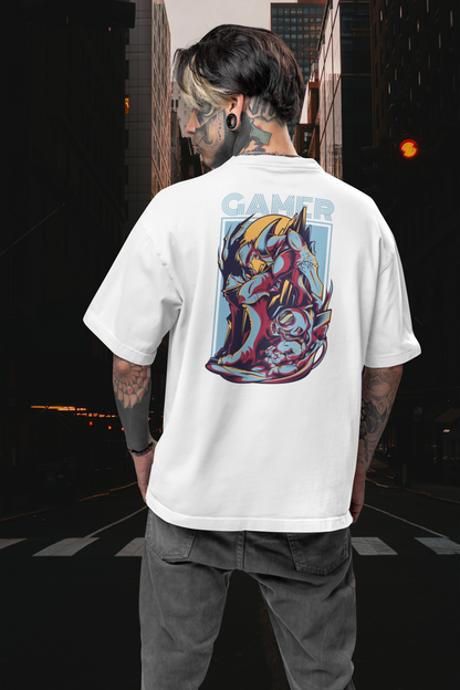 GAMER Warrior Streetwear Backprint - Camiseta Bio Oversized Unisex Adulto Freestyler SH