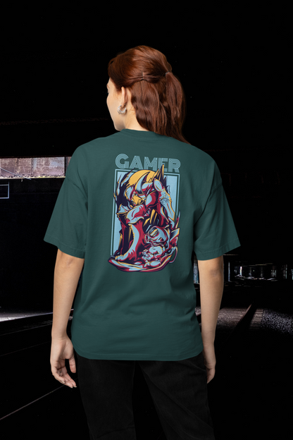 GAMER Warrior Streetwear Backprint - Camiseta Bio Oversized Unisex Adulto Freestyler SH