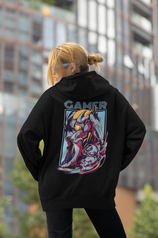 KRYOT Warrior Gamer Hoodie - Unisex Heavyweight Oversized Streetwear 350 GSM Bio-Baumwolle