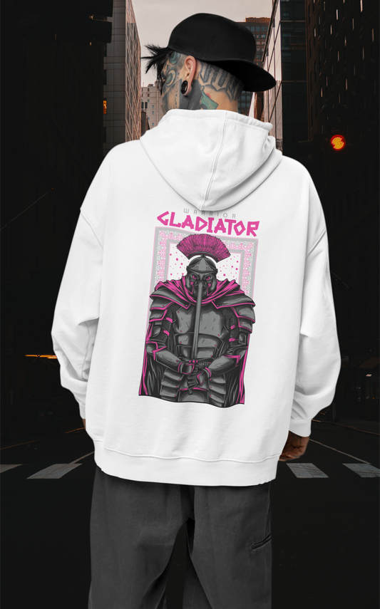 KRYOT Warrior Gladiator Hoodie - Unisex Heavyweight Oversized Streetwear 350 GSM Bio-Baumwolle