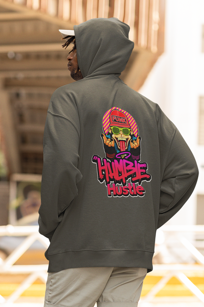 HUMBLE HUSTLE FUNK & SKULL Streetwear - Slammer Organic Oversized Unisex Adult Hoodie