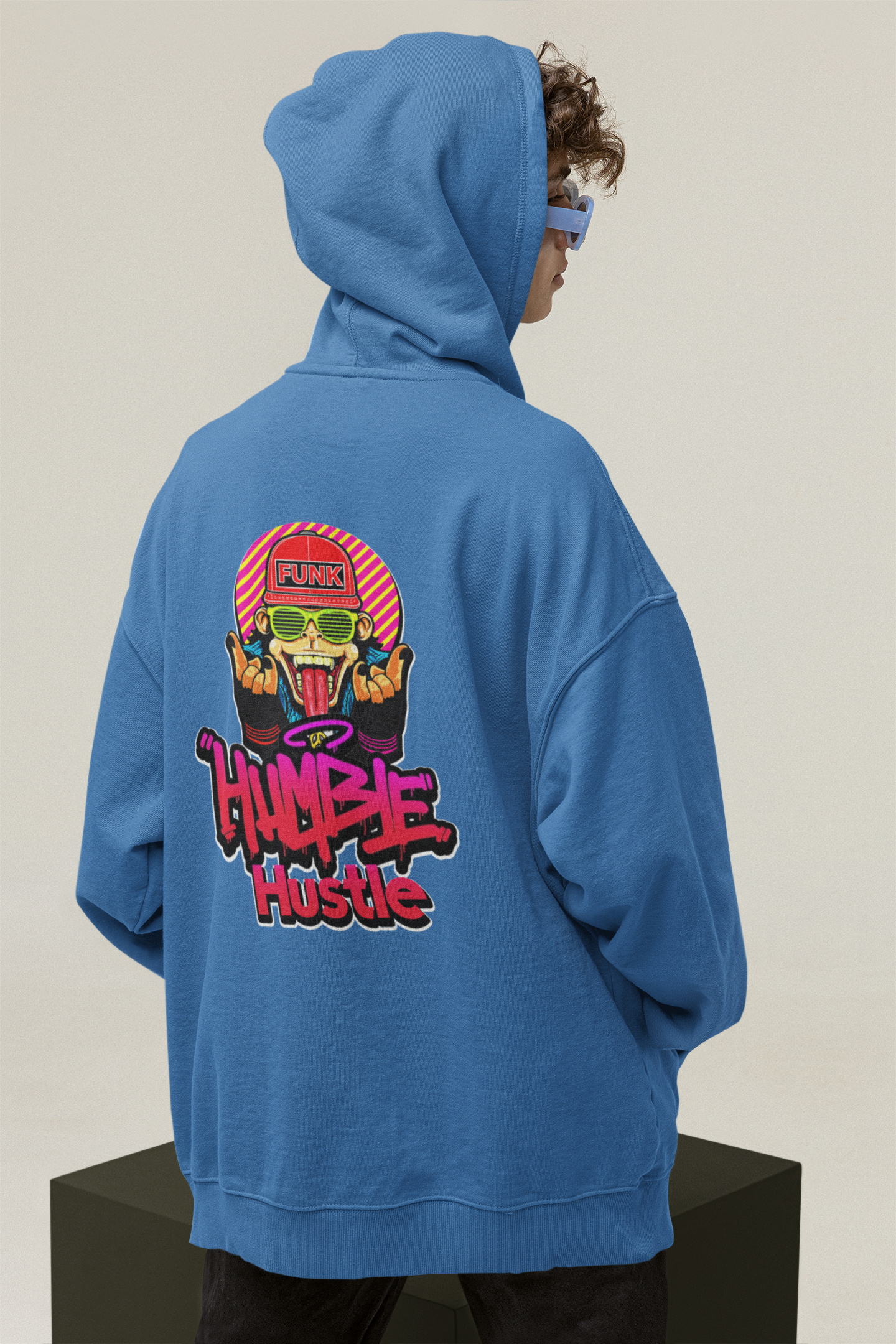 HUMBLE HUSTLE FUNK & SKULL Streetwear - Slammer Organic Oversized Unisex Adult Hoodie