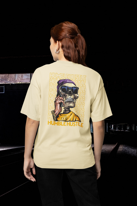 HUMBLE HUSTLE FUNK & SKULL II Backprint streetwear - T-shirt unisexe oversized adulte SH