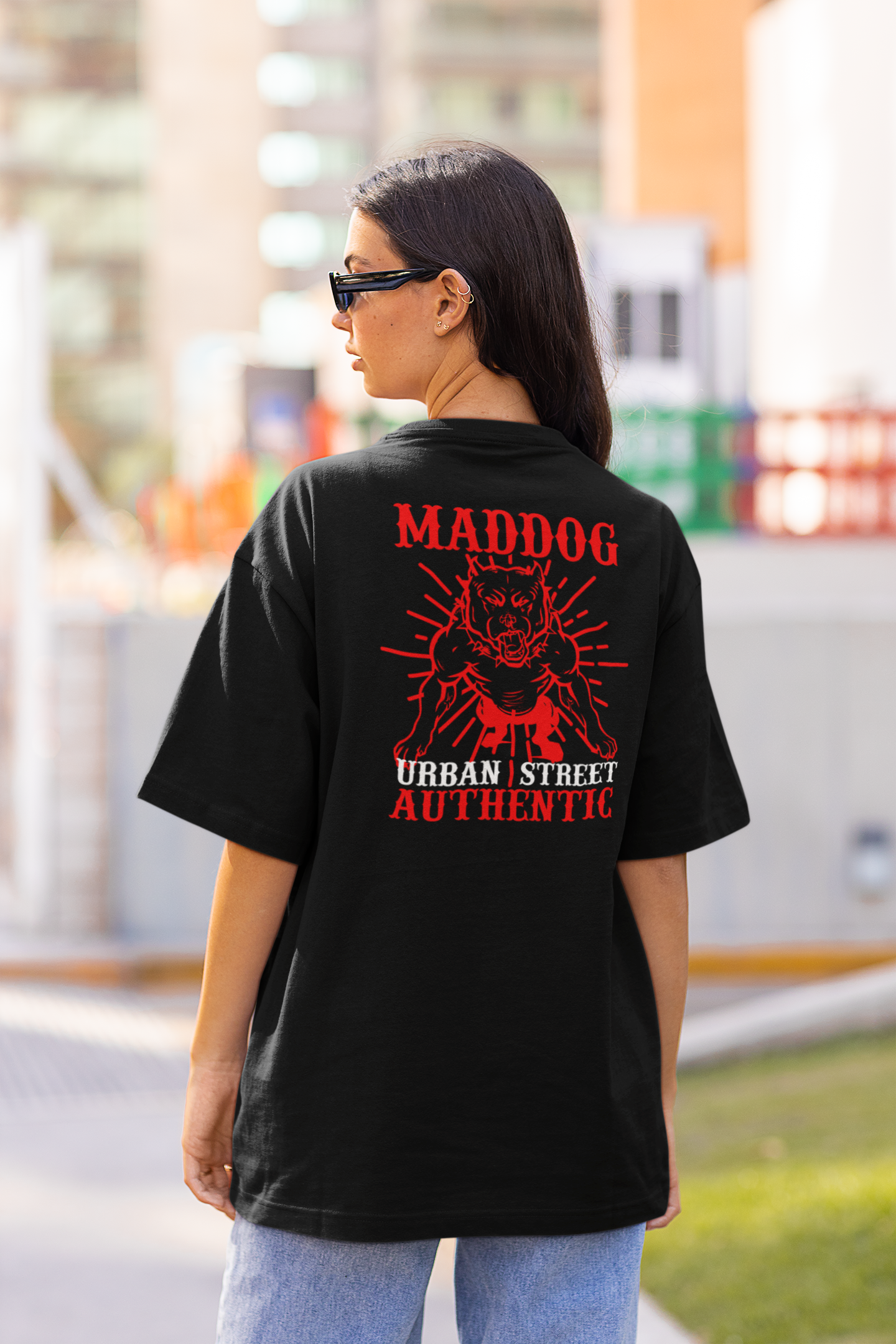 T-shirt unisexe adulte MADDOG Urban Streetwear impression dos - Freestyler Bio Oversize SH