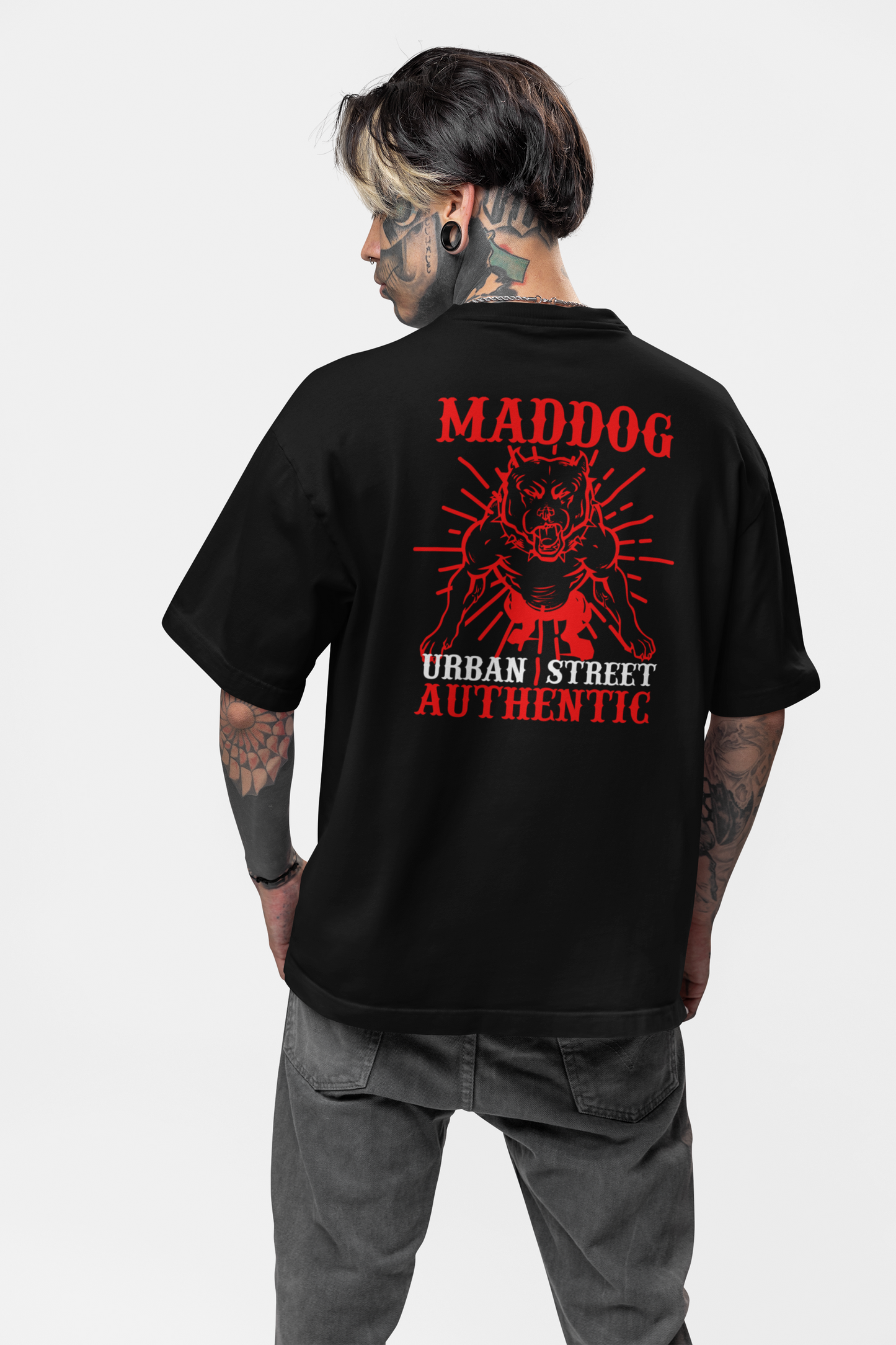 T-shirt unisexe adulte MADDOG Urban Streetwear impression dos - Freestyler Bio Oversize SH