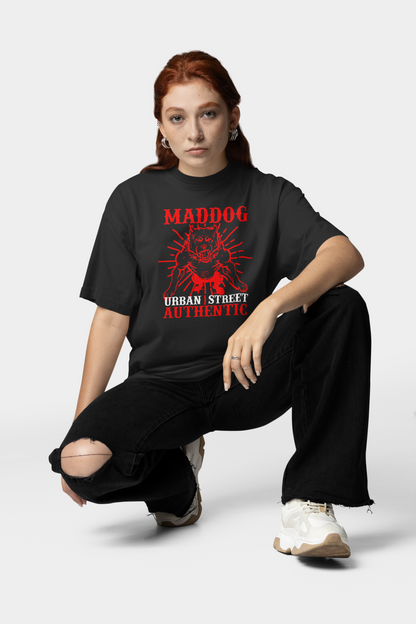 KRYOT Maddog Urban T-Shirt Frontprint - Unisex Oversized Bio Heavyweight T-Shirt 240 GSM Bio-Baumwolle