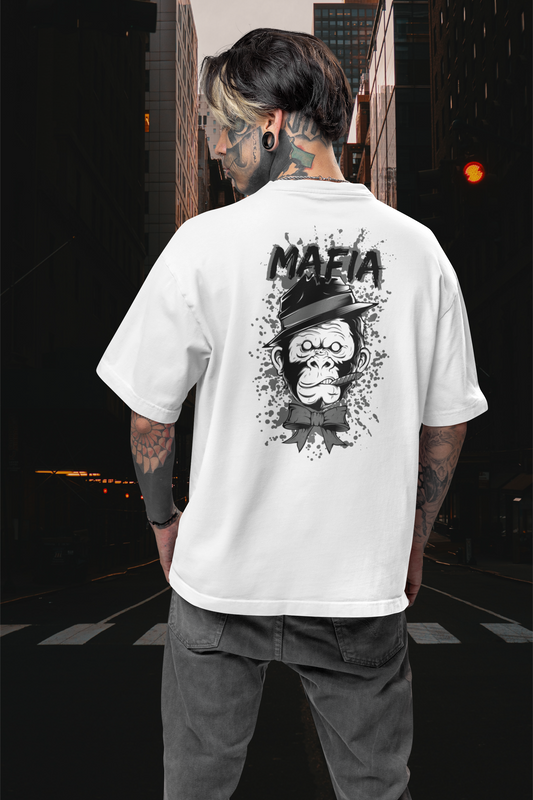 MAFIA MONKEY Streetwear Backprint - T-shirt unisexe oversize bio Freestyler pour adultes