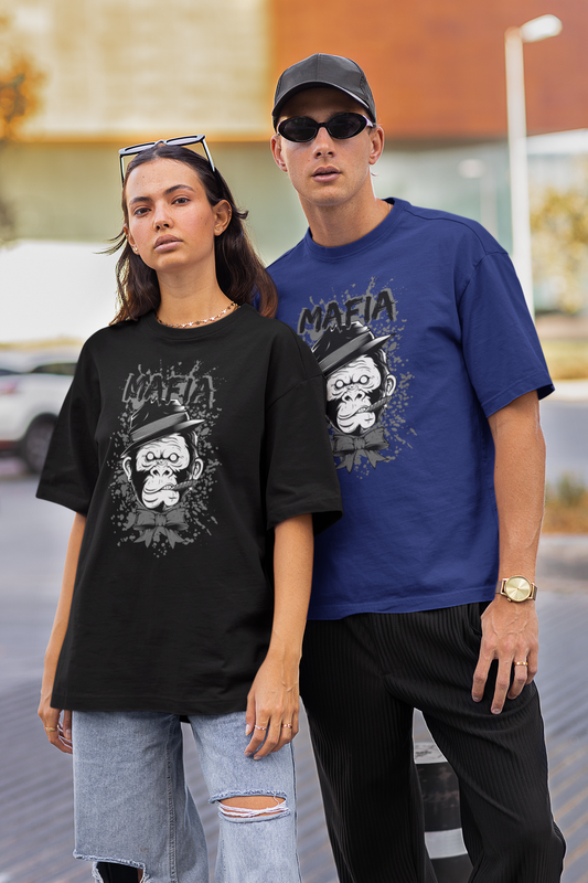 KRYOT Mafia Monkey T-Shirt Frontprint - Unisex Oversized Bio Heavyweight T-Shirt 240 GSM Bio-Baumwolle