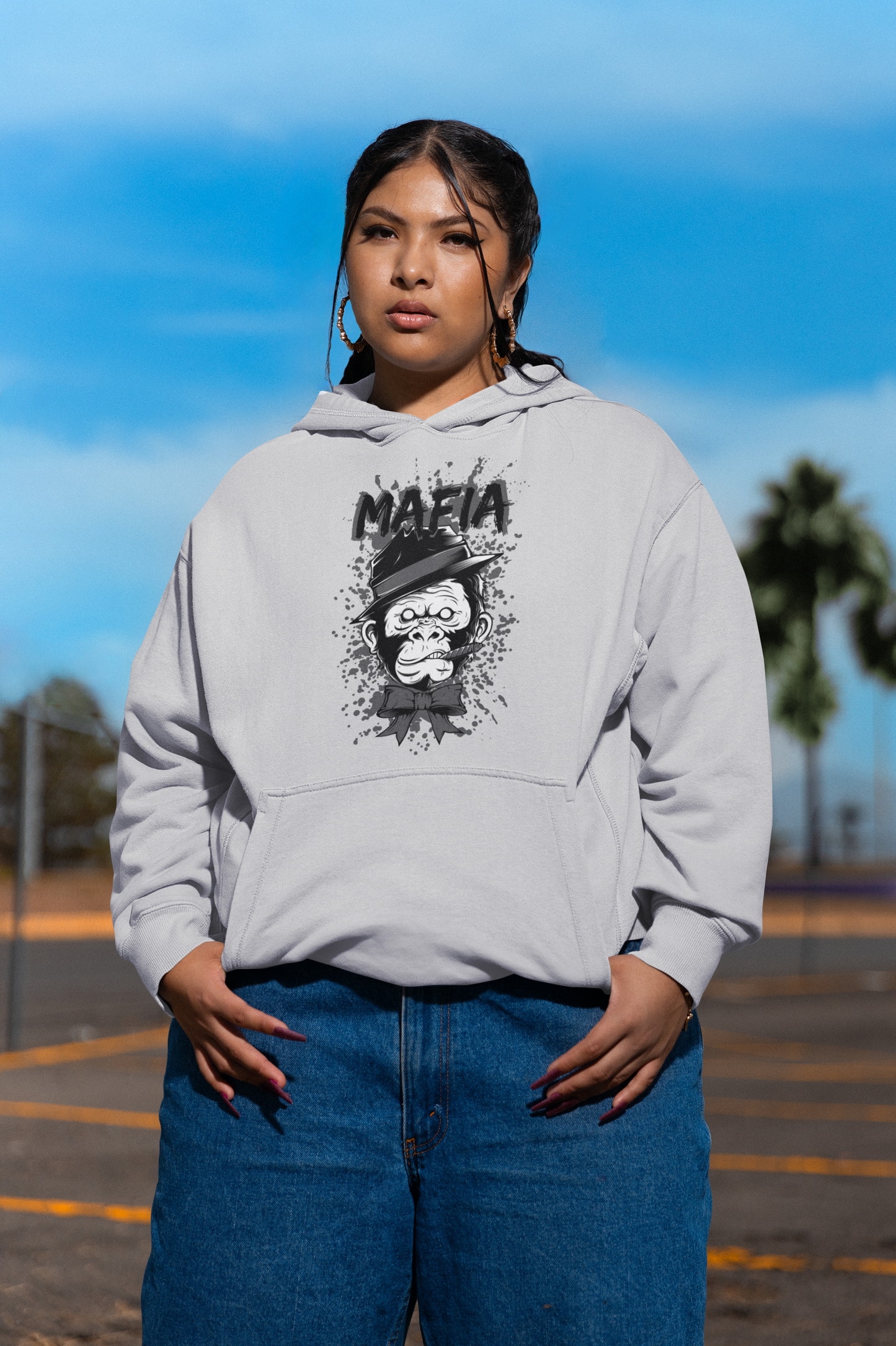 MAFIA MONKEY Streetwear Frontprint - Slammer Bio Oversized Unisexe Hoodie Adulte SH