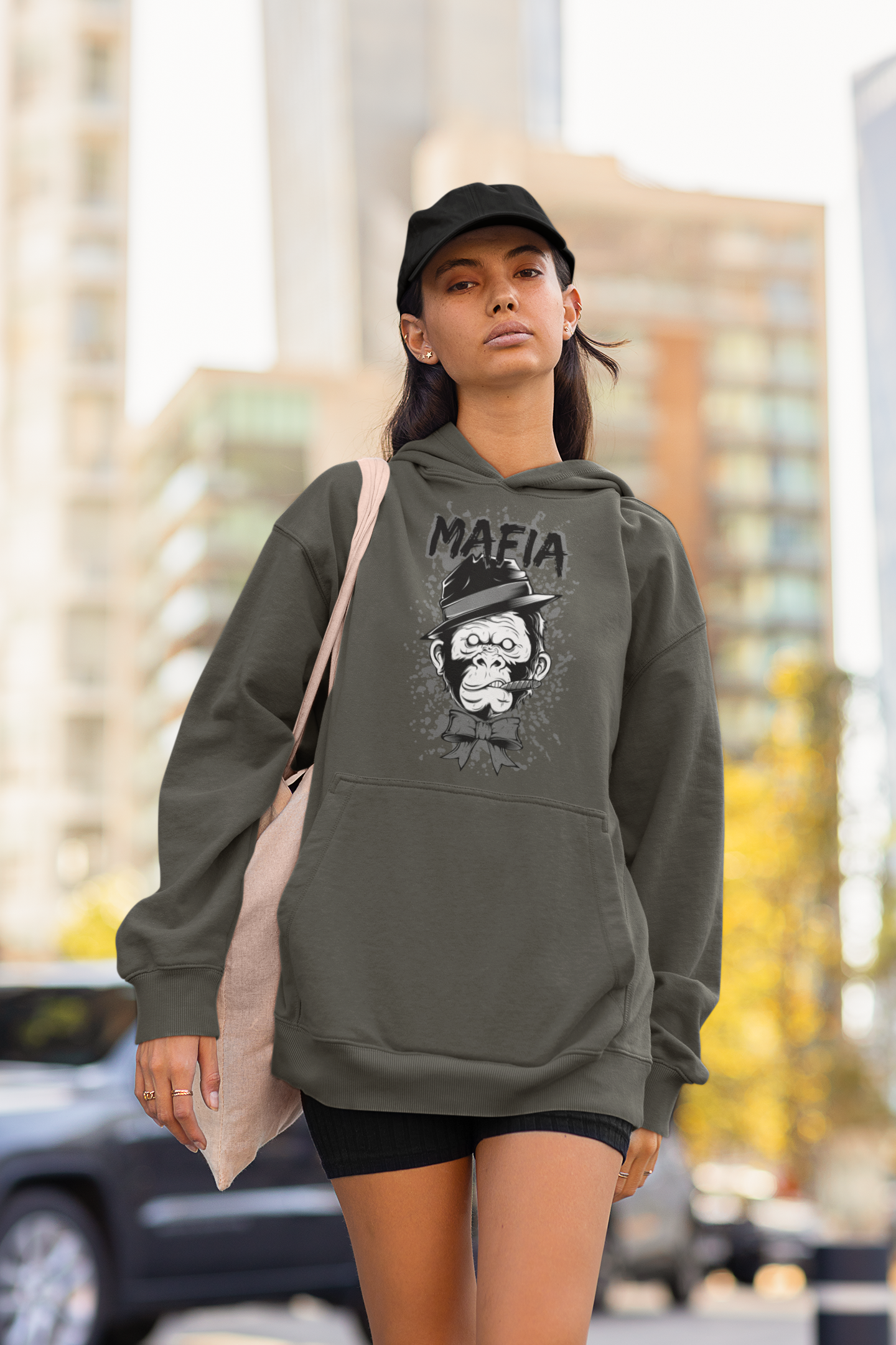 MAFIA MONKEY Streetwear Frontprint - Slammer Bio Oversized Unisexe Hoodie Adulte SH