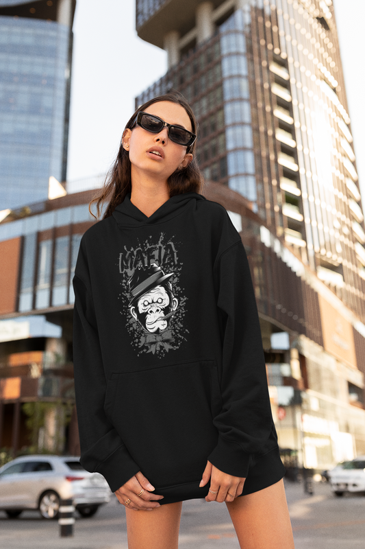 MAFIA MONKEY Streetwear Front Print - Slammer Organic Oversized Unisex Hoodie Adult SH