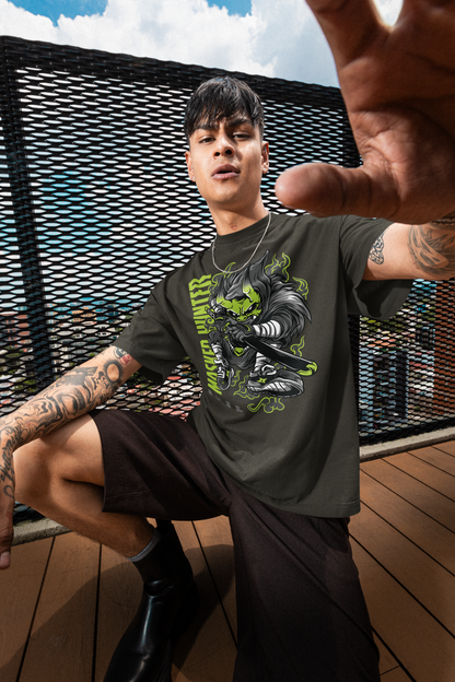 MASKED HUNTER Warrior Green Kryot Streetwear Frontprint - Creador Bio Camiseta Adulto SH
