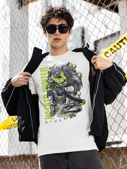 MASKED HUNTER Warrior Green Kryot Streetwear Frontprint - Creador Bio Camiseta Adulto SH