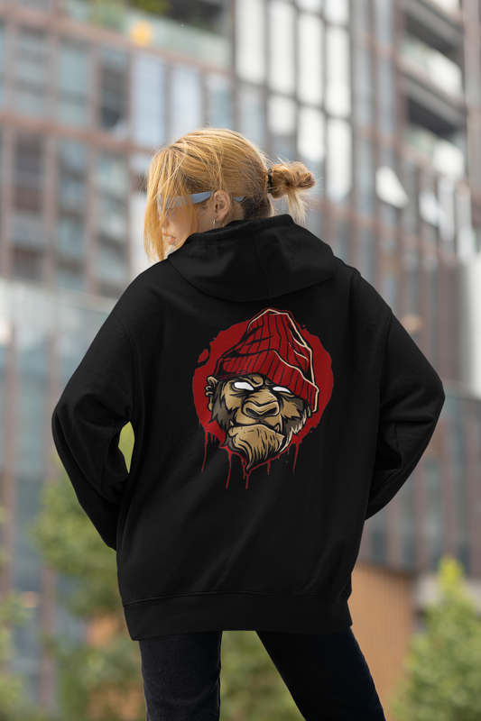 MONKEY BOSS Streetwear Backprint - Slammer Organic Oversized Unisex Hoodie Adult SH