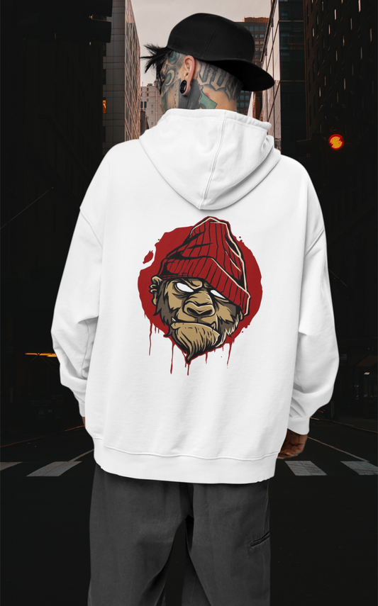 MONKEY BOSS Streetwear Backprint - Slammer Organic Oversized Unisex Hoodie Adult SH