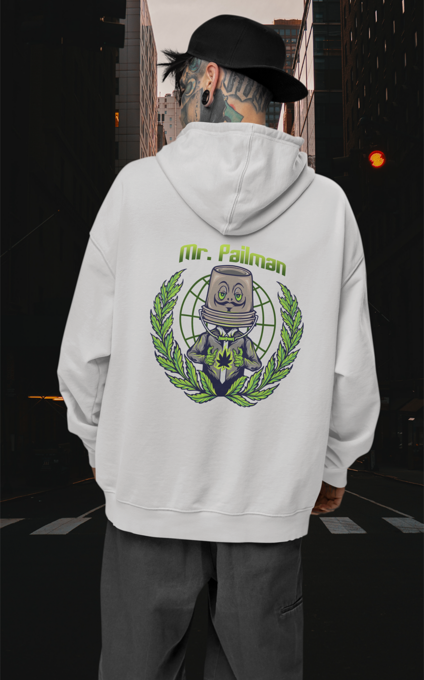 MR PAILMAN Streetwear Backprint - Slammer Organic Oversized Unisex Hoodie Adult SH
