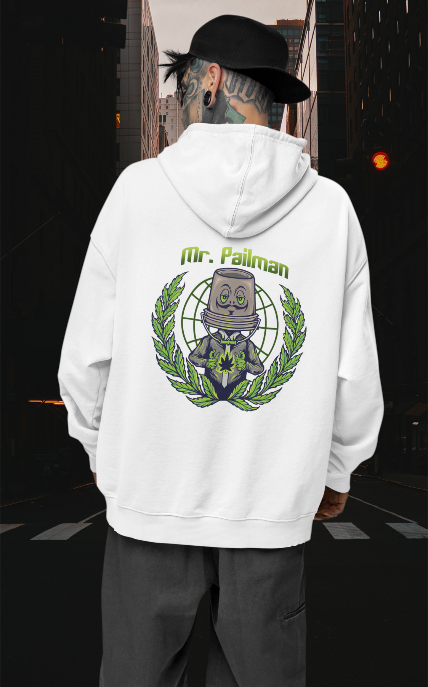 MR PAILMAN Streetwear Backprint - Slammer Organic Oversized Unisex Hoodie Adult SH