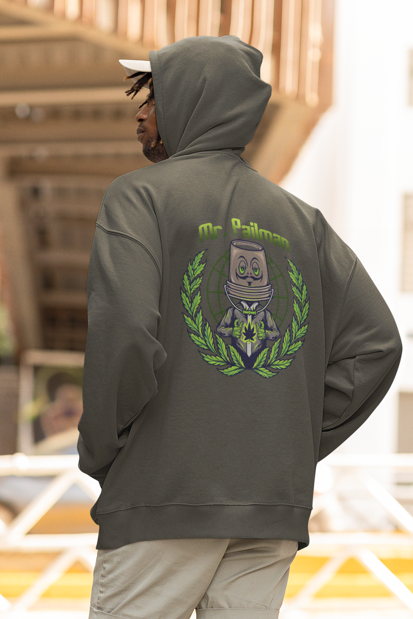MR PAILMAN Streetwear Backprint - Slammer Organic Oversized Unisex Hoodie Adult SH