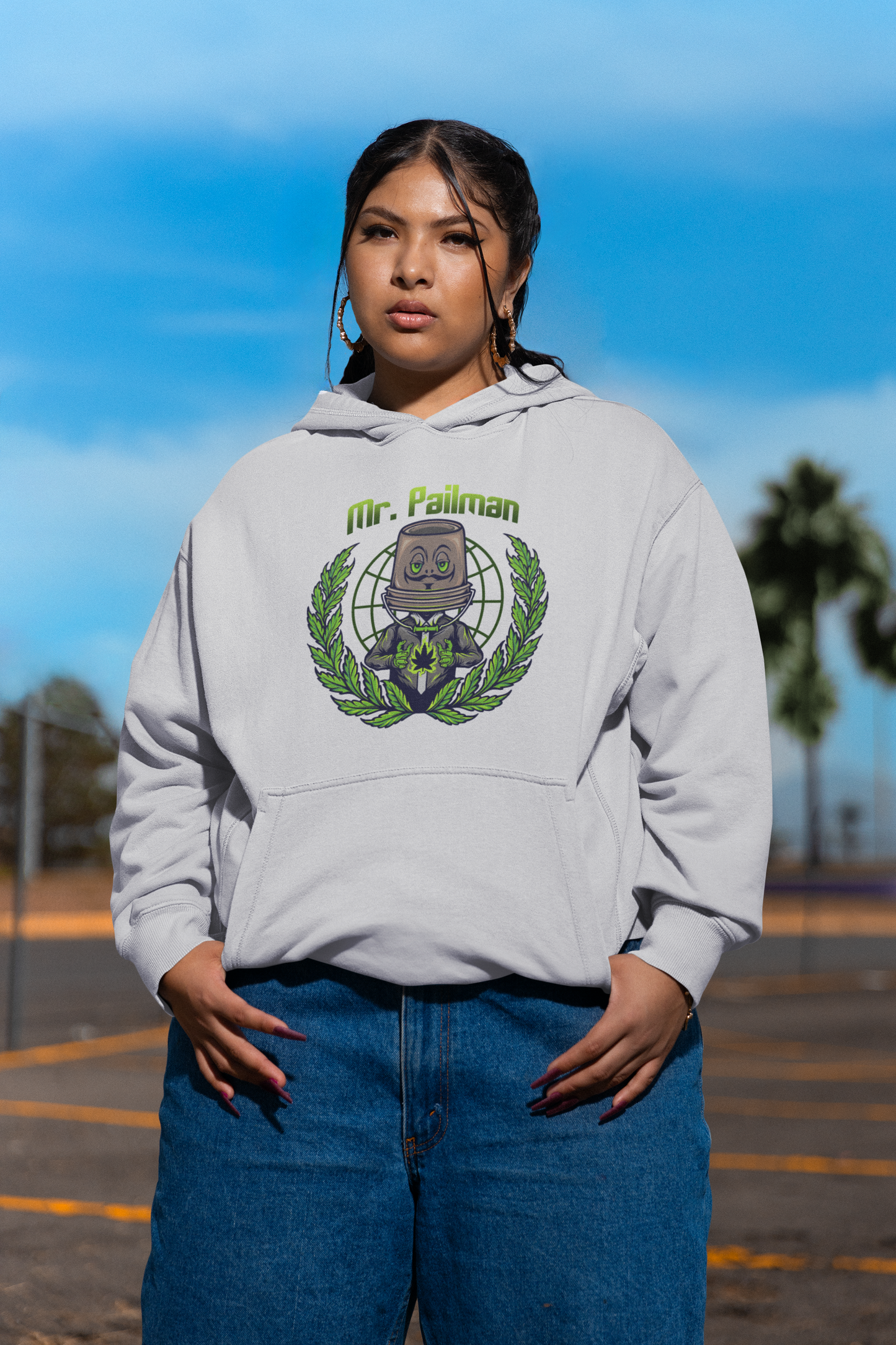 MR PAILMAN Streetwear Frontprint - Slammer Bio Oversized Unisex Hoodie para Adultos SH