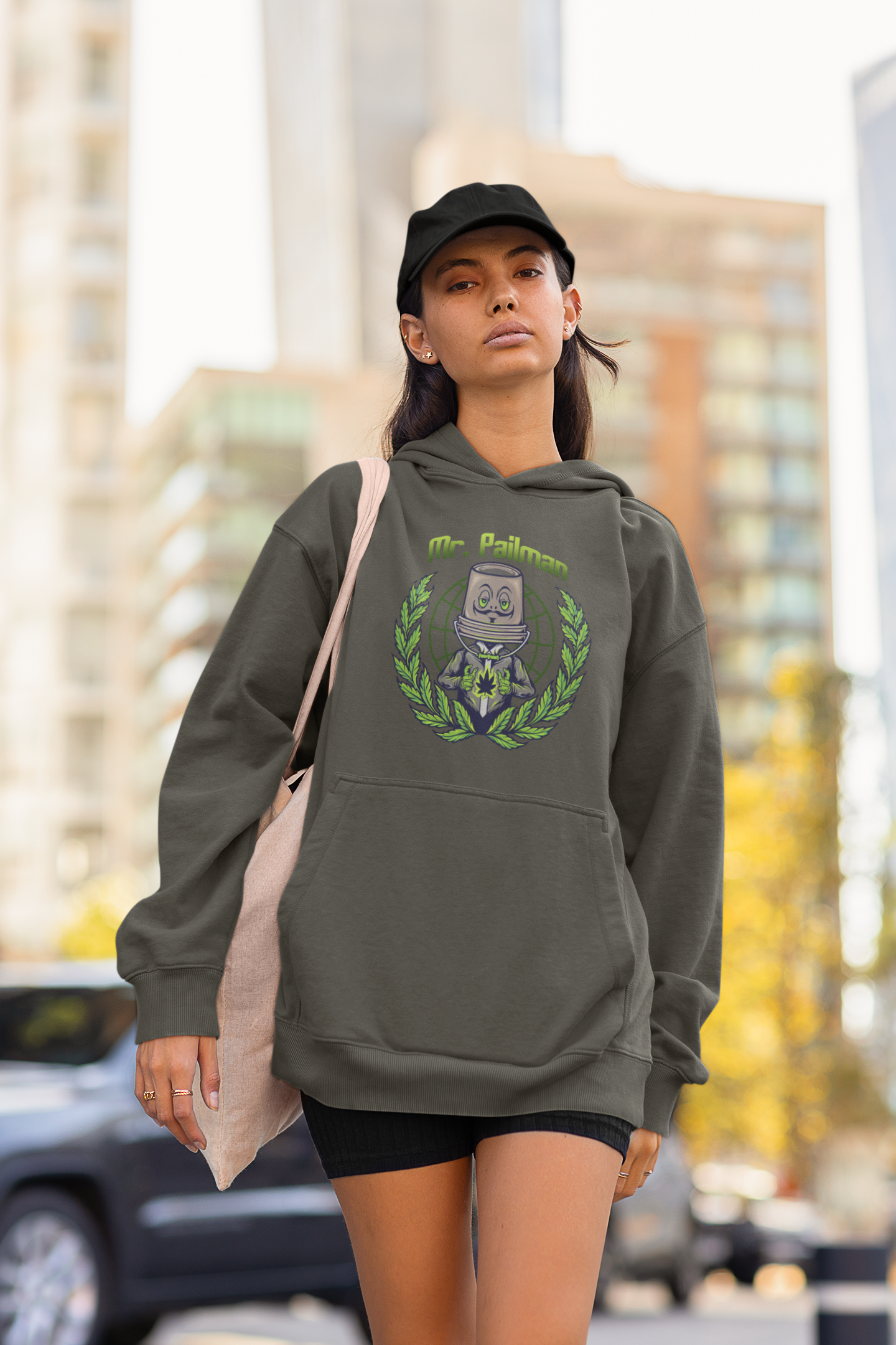 MR PAILMAN Streetwear Frontprint - Slammer Bio Oversized Unisex Hoodie para Adultos SH