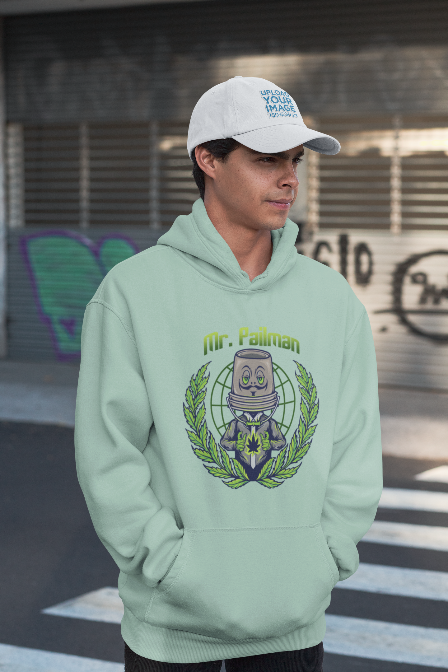 MR PAILMAN Streetwear Frontprint - Slammer Bio Oversized Unisex Hoodie para Adultos SH