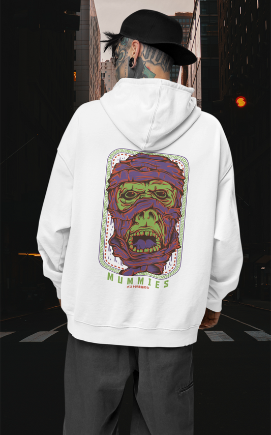 KRYOT Warrior Mummies Hoodie - Unisex Heavyweight Oversized Streetwear 350 GSM Bio-Baumwolle