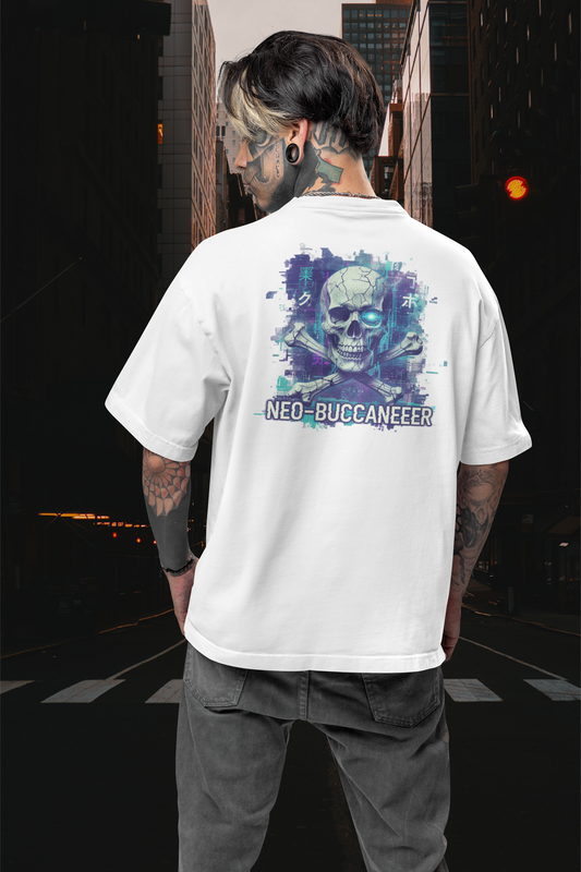 NEO-BUCCANEEER Streetwear Imprimé au dos - T-shirt unisexe oversize bio Freestyler Adulte SH