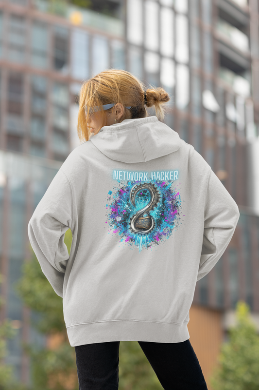 NETWORK HACKER Streetwear Backprint - Slammer Organic Oversized Unisex Adult Hoodie