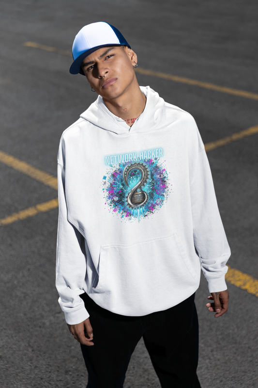 NETWORK HACKER Streetwear Frontprint - Slammer Organic Oversized Unisex Hoodie Adults SH