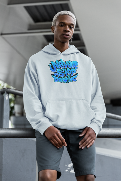 NEVER STOP DREAMING Streetwear Frontprint - Sudadera con Capucha Oversize Unisex Bio Slammer Adulto SH