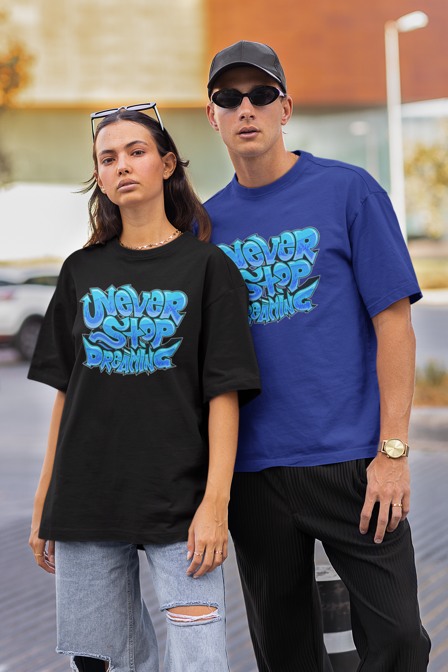 NEVER STOP DREAMING Streetwear Frontprint - Freestyler Organic Oversized Unisex T-Shirt Adults SH