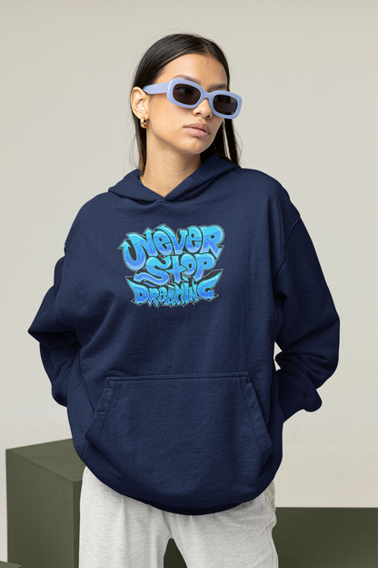 NEVER STOP DREAMING Streetwear Frontprint - Sudadera con Capucha Oversize Unisex Bio Slammer Adulto SH