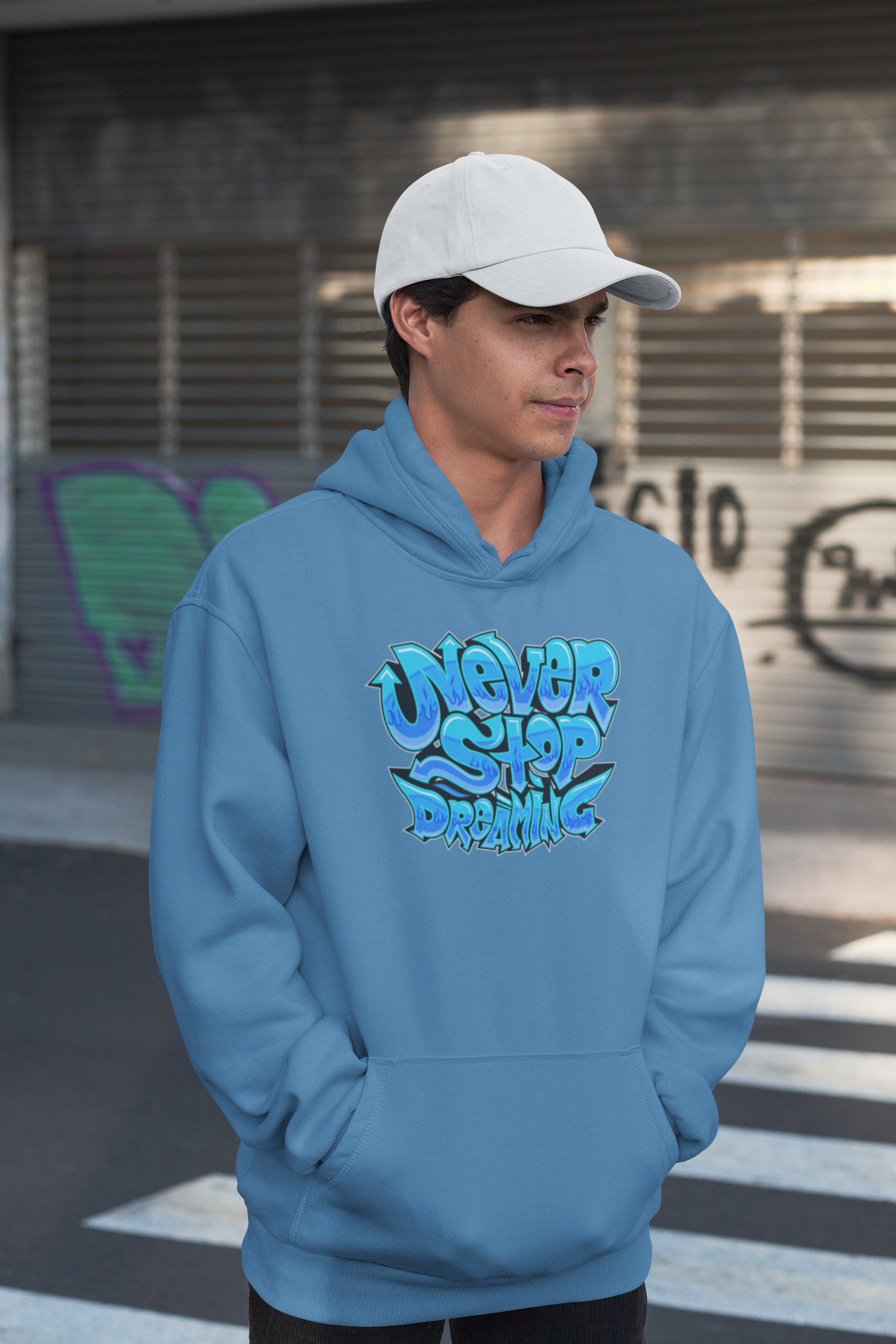 NEVER STOP DREAMING Streetwear Frontprint - Sudadera con Capucha Oversize Unisex Bio Slammer Adulto SH