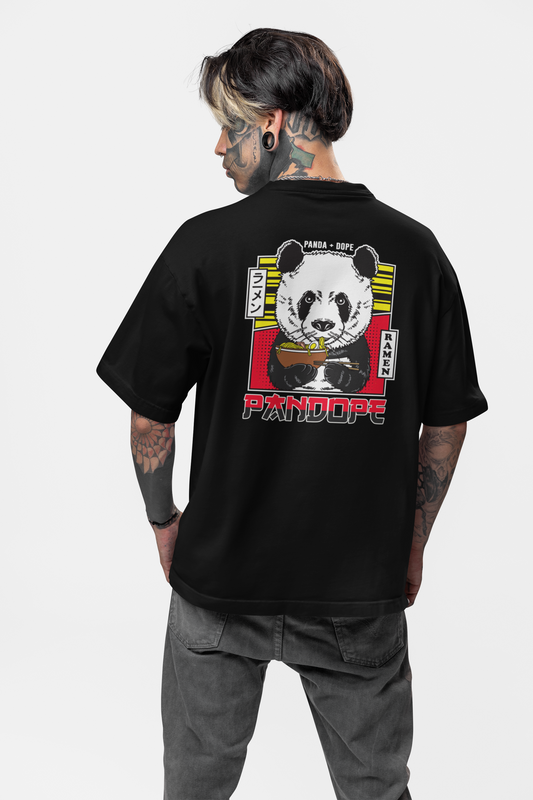 PANDOPE Streetwear Imprimé dos - T-shirt unisexe ample en coton biologique Freestyler pour adulte SH