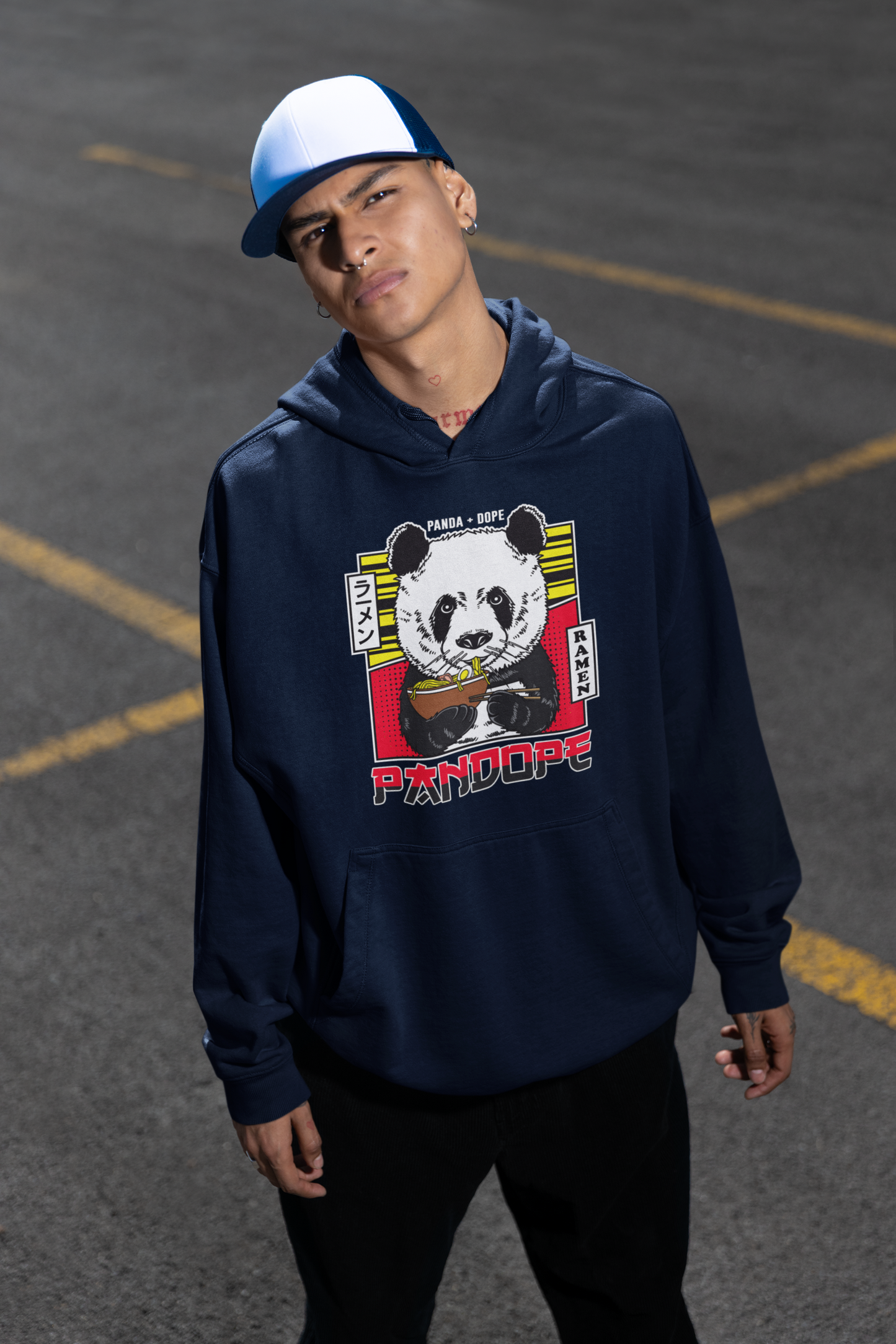 Sudadera extragrande unisex con estampado frontal PANDOPE Streetwear - Slammer Bio para adultos SH