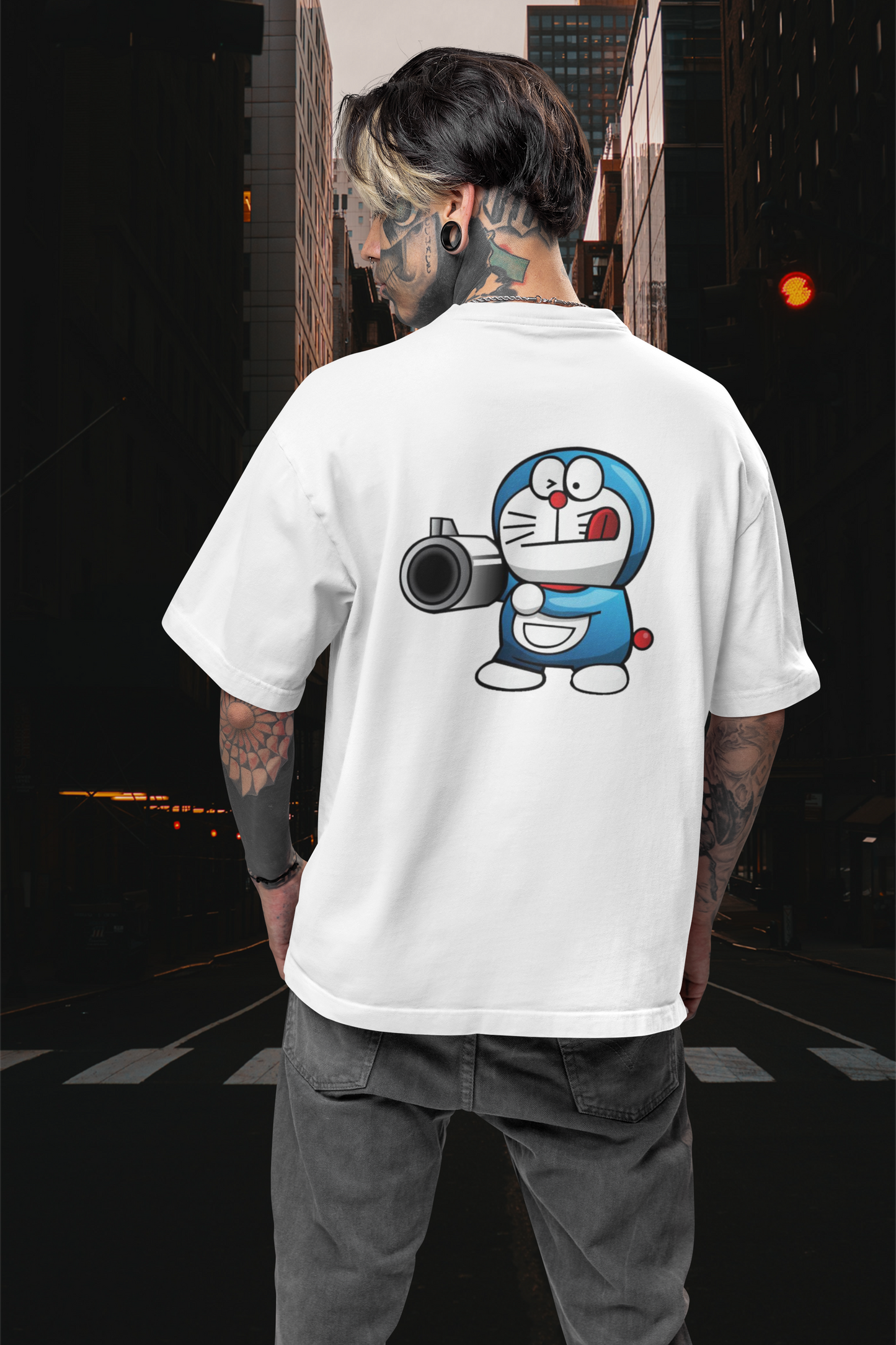 PISTOLERO Streetwear Backprint - Camiseta unisex Freestyler Bio Oversize para adulto