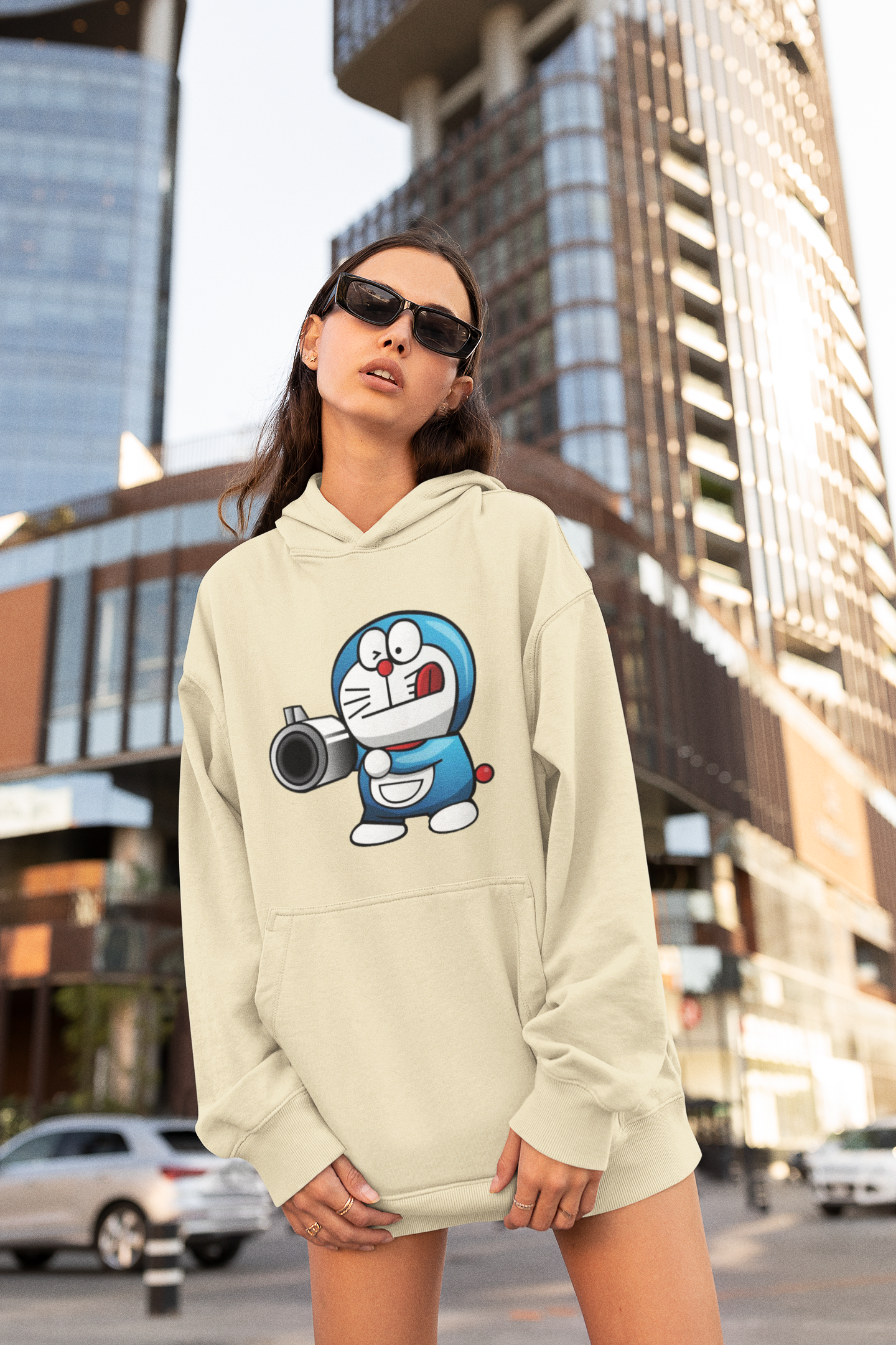 PISTOLERO Streetwear estampado frontal - Sudadera con capucha unisex extragrande orgánica Slammer para adulto