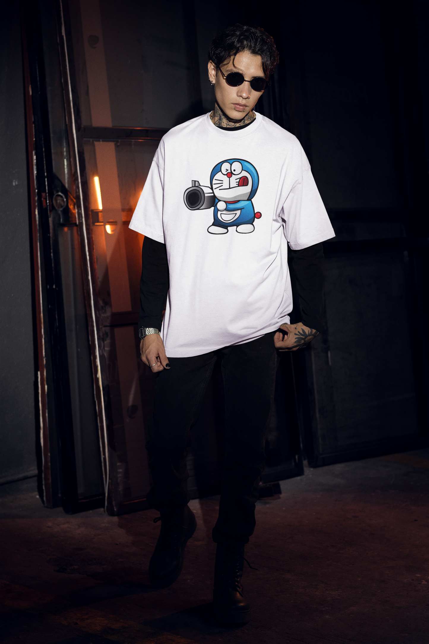PISTOLERO Streetwear Front Print - Freestyler Organic Oversized Unisex T-Shirt Adult