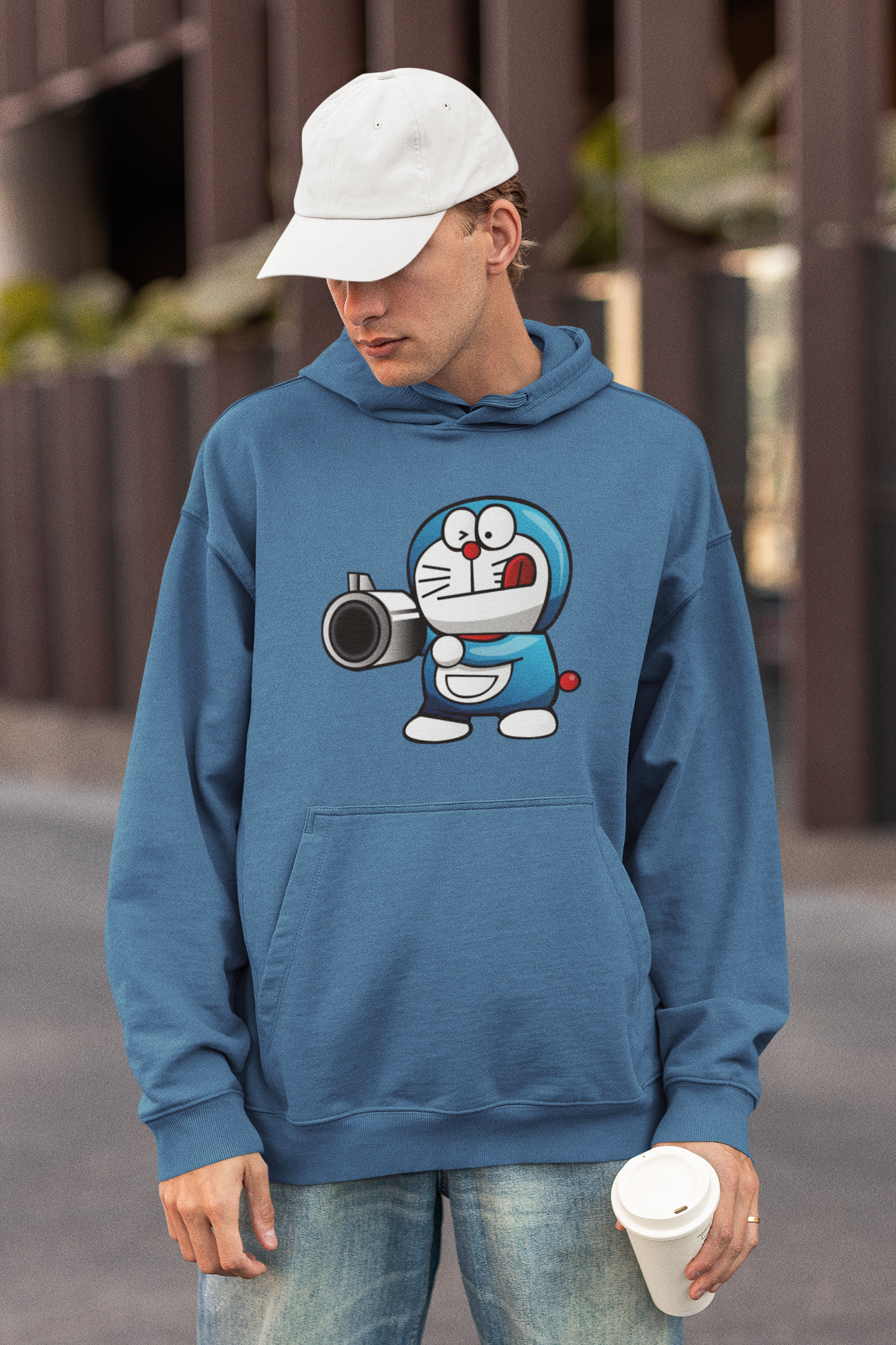 PISTOLERO Streetwear estampado frontal - Sudadera con capucha unisex extragrande orgánica Slammer para adulto