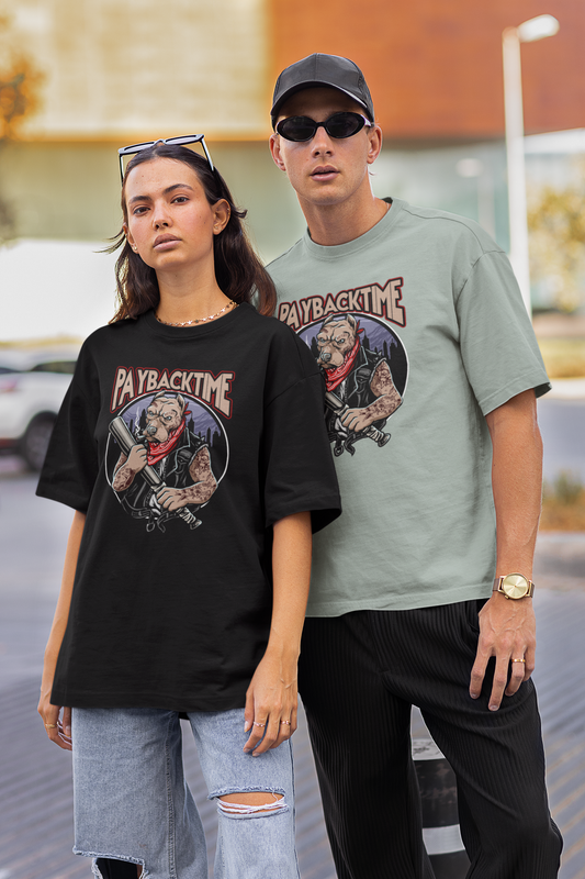 PayBackTime ROCKER DOG Streetwear Imprimé avant - Freestyler Bio T-shirt Oversized Unisexe Adulte