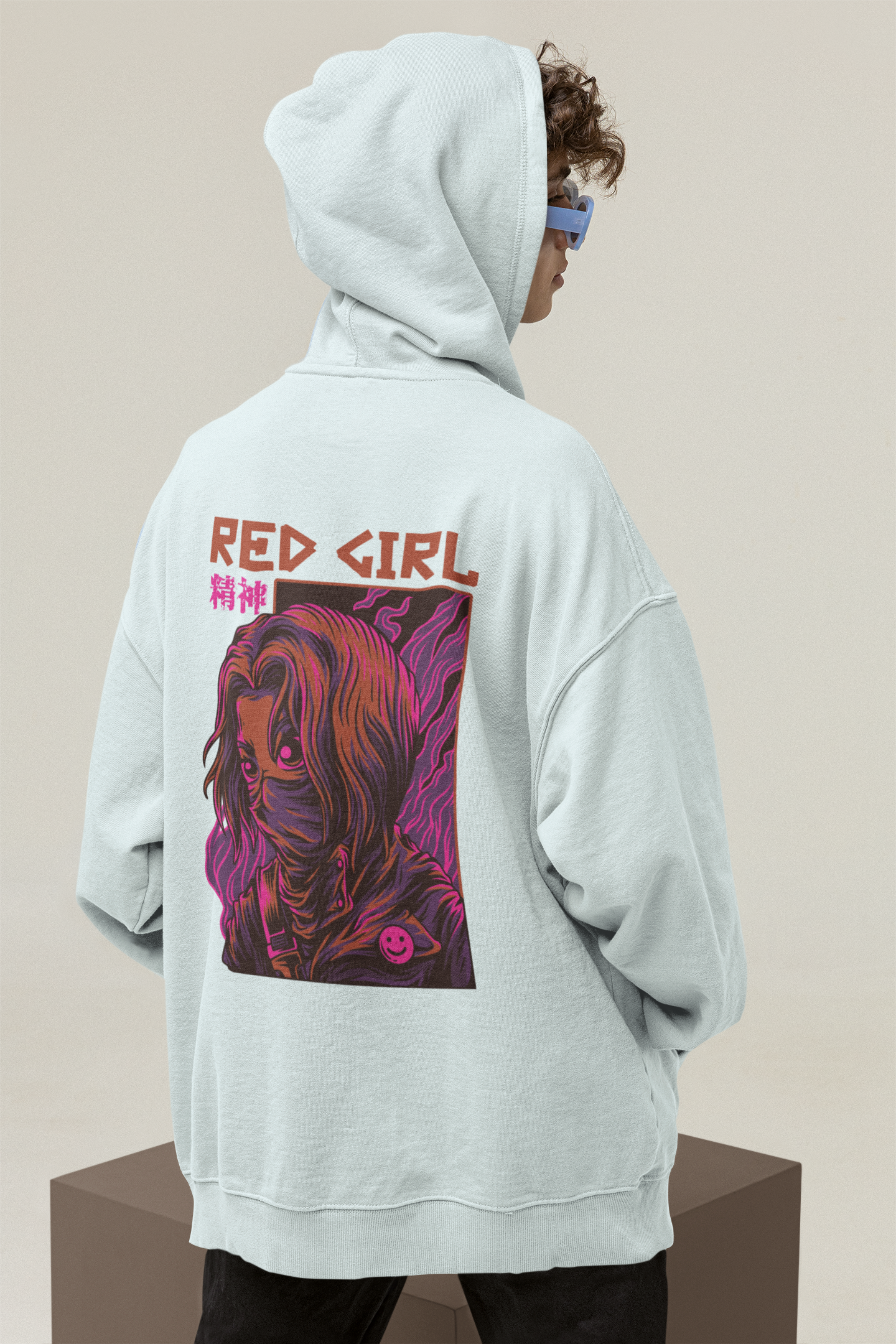RED GIRL 2 Warrior Streetwear - Sudadera con capucha unisex extragrande Slammer Bio para adultos