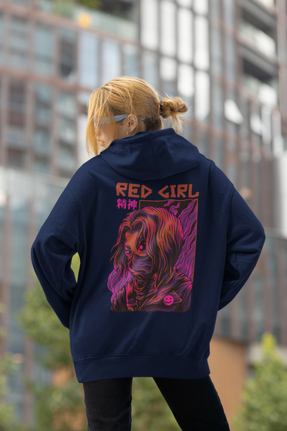 RED GIRL 2 Warrior Streetwear - Sudadera con capucha unisex extragrande Slammer Bio para adultos