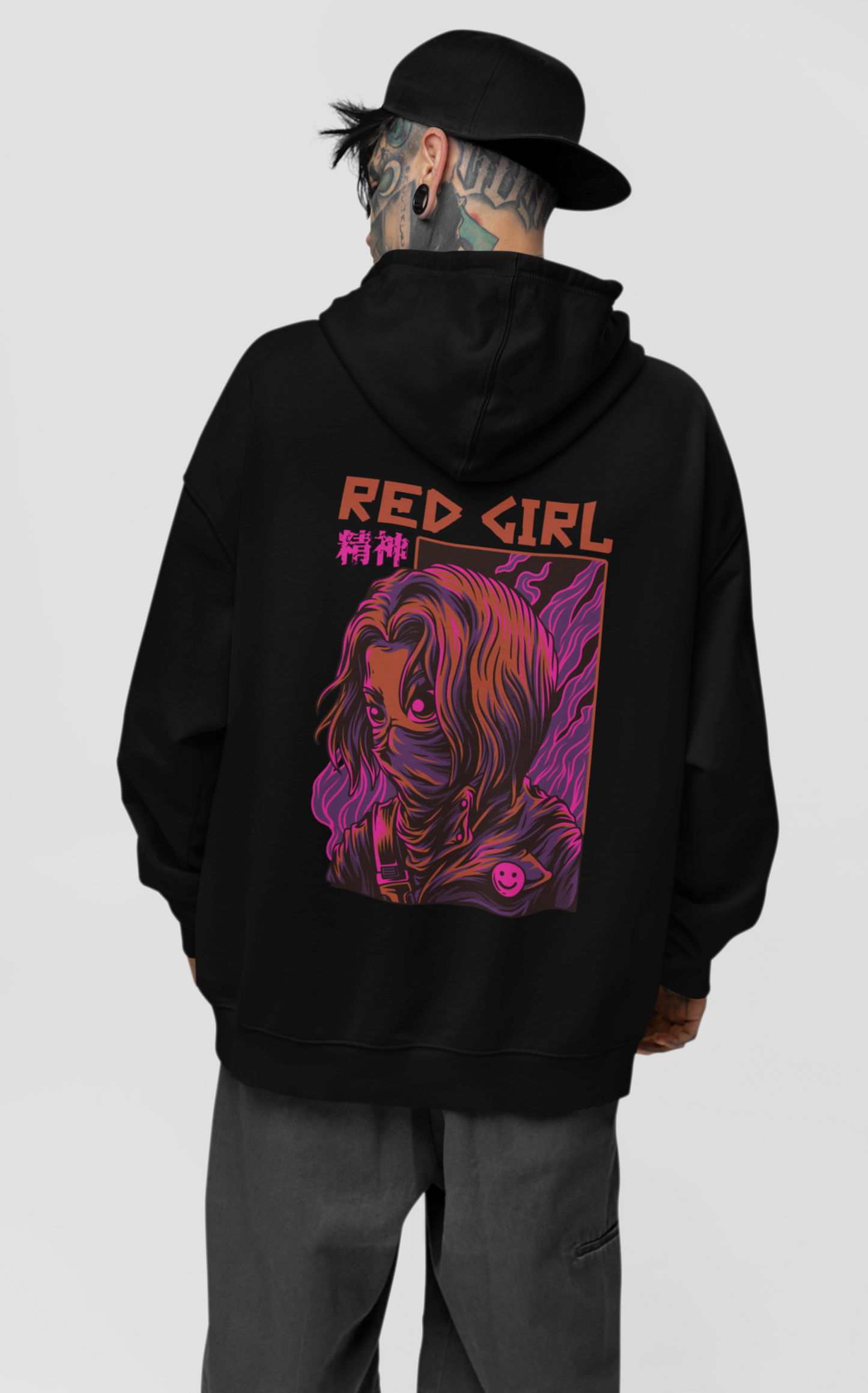 RED GIRL 2 Warrior Streetwear - Sudadera con capucha unisex extragrande Slammer Bio para adultos