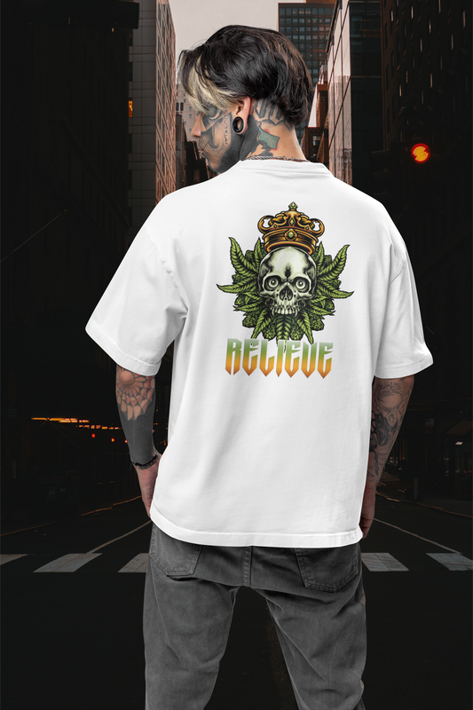 RELIEVE Streetwear Imprimé dos - T-shirt unisexe oversize bio Freestyler adulte SH